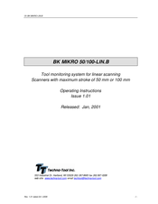Techna-Tool BKLIN100SYS Operating Instructions Manual