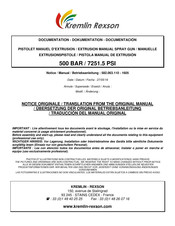 Kremlin-Rexson 151.110.600 Translation From The Original Manual