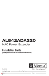 Altronix AL642ADA220 Installation Manual