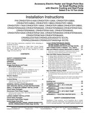Carrier CRHEATER101A00 Installation Instructions Manual