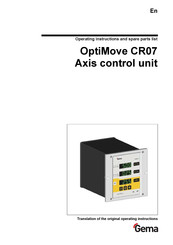 Gema OptiMove CR07 Operating Instructions And Spare Parts List