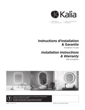 Kalia 103558 Installation Instructions / Warranty