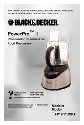 Black & Decker PowerPro II FP1611SCKT Use And Care Book Manual