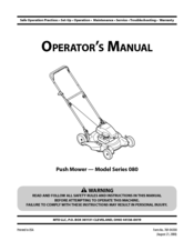 MTD Series 080 Operator's Manual