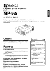 BOXLIGHT MP-93i Operating Manual