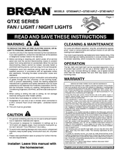 Broan QTXE080FLT User Manual