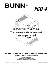 Bunn FCD-4 Installation And Operating Manual