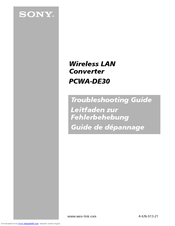 Sony VAIO PCWA-DE30 Troubleshooting Manual