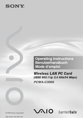 Sony PCWA-C300S Operating Instructions Manual