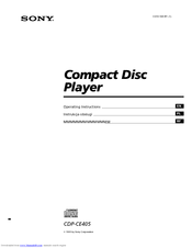 Sony CDP-CE405 - 5 Disc Cd Changer Operating Instructions Manual