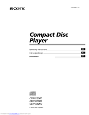 Sony CDP-XE500 - Compact Disc Player Operating Instructions Manual