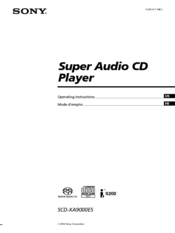 Sony SCD-XA9000ES - Es Super Audio Cd Player Operating Instructions Manual
