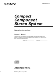 Sony CMT-ED1 - Micro Hi Fi Component System Operating Instructions Manual