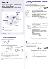 Sony CMT-G2NIP Quick Setup Manual