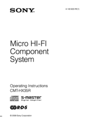 Sony CMT-HX35R Operating Instructions Manual