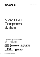 Sony CMT-HX90BTR Operating Instructions Manual