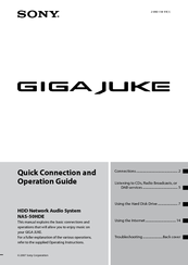 Sony Giga Juke NAS-50HDE Quick Connection And Operation Manual