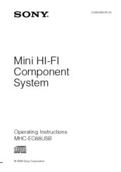 Sony MHC-EC68USB Operating Instructions Manual
