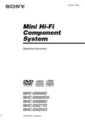Sony MHC-GN999DS Operating Instructions Manual