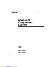 Sony MHC-RX70 Operating Instructions Manual