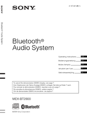 Sony MEX-BT2800 Operating Instructions Manual