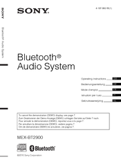 Sony MEX-BT2900 Operating Instructions Manual