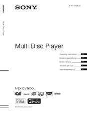 Sony MEX-DV1600U Operating Instructions Manual