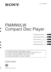 Sony Cdx Gt33u Manuals Manualslib