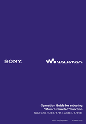 Sony Walkman NWZ-S764 Operation Manual