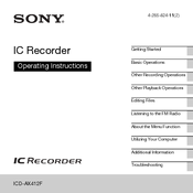 Sony ICD-AX412F Operating Instructions Manual