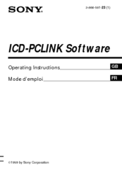 Sony ICD-R100PC Operating Instructions Manual