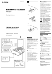 Sony Dream Machine ICF-C218 Operating Instructions