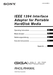 Sony GigaVault RHK80IL Operating Instructions Manual