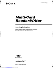 Sony MRW-EA7 Operating Instructions Manual