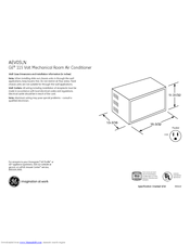 GE AEV05LN Dimensions And Installation Information