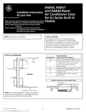 GE RAB47 Installation Instructions Manual