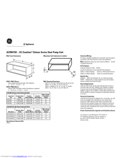GE Zoneline AZ38H15DAB Specifications