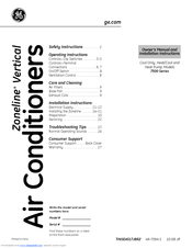 GE ZoneLine 7500 Series Owner's Manual And Installation Instructions