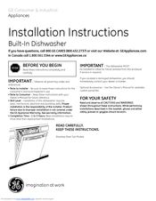 GE CleanSteel GSD2350RCS Installation Instructions Manual