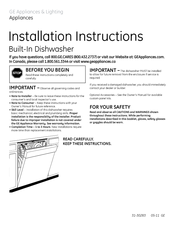 GE PDW7800VCC Installation Instructions Manual
