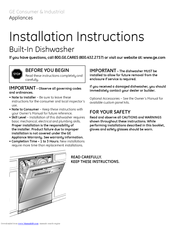 GE HDA3500NWW - Dishwasher w/ 5 Wash Cycles Installation Instructions Manual