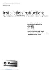 GE Monogram ZBD1850 Installation Instructions Manual