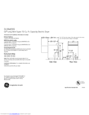 GE DLSR483GG Dimensions And Installation Information