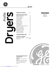 GE DPSB613ED Owner's Manual