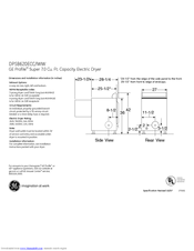 GE DPSB620EC Dimensions And Installation Information