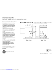 GE Profile DPSB620GCWW Dimensions And Installation Information