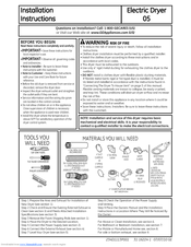 GE GTDP301EL Installation Instructions Manual