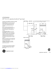 GE DuraDrum GTDP350GM Dimensions And Installation Information