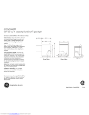 GE DuraDrum GTDX300GM Dimensions And Installation Information