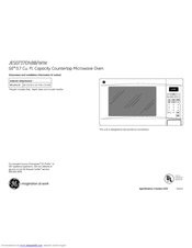 GE JES0737DNWW - Countertop Microwave Oven Dimensions And Installation Information